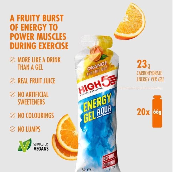 HIGH5 EnergyGel Aqua Appelsin 66gr