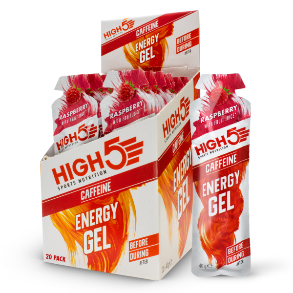 HIGH5 EnergyGel Koffein Bringebær 40gr